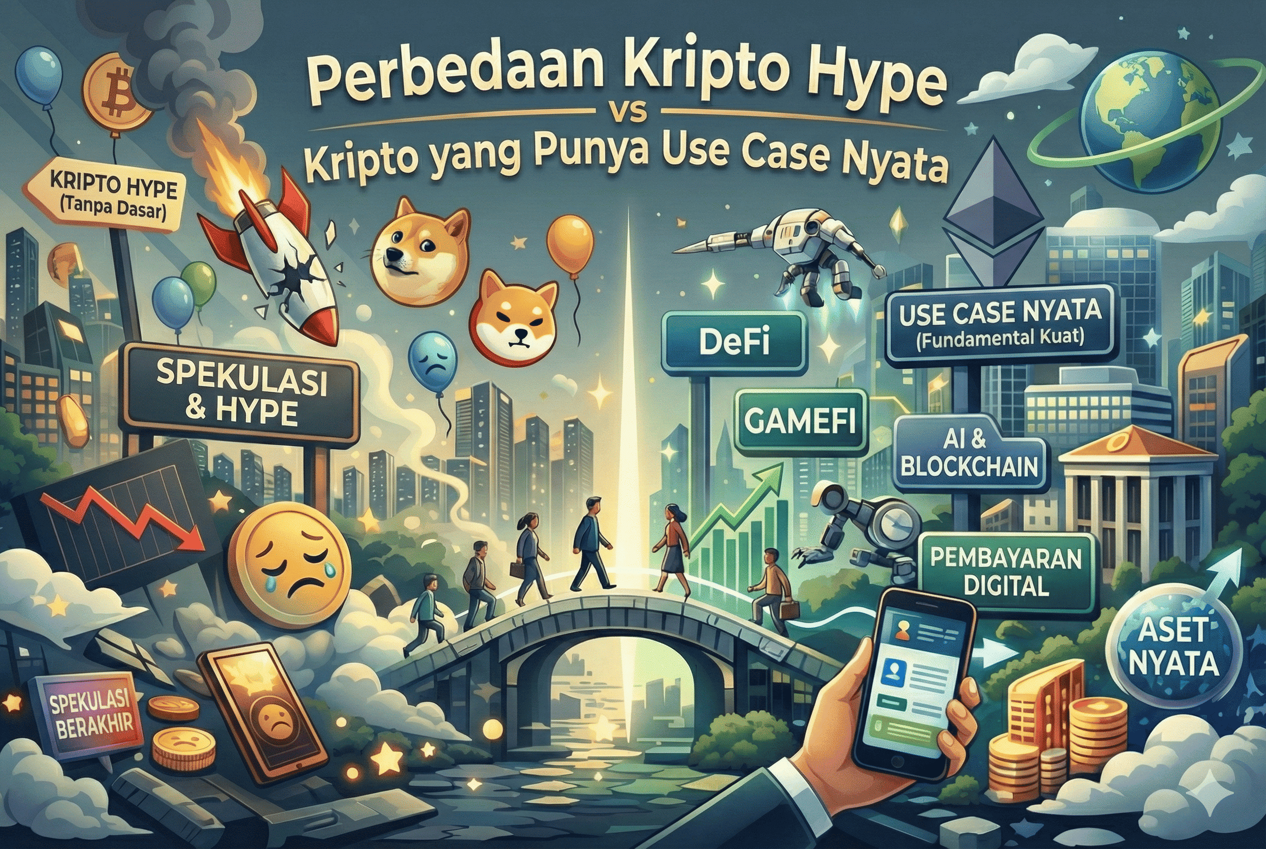 Perbedaan Kripto Hype vs Kripto yang Punya Use Case Nyata